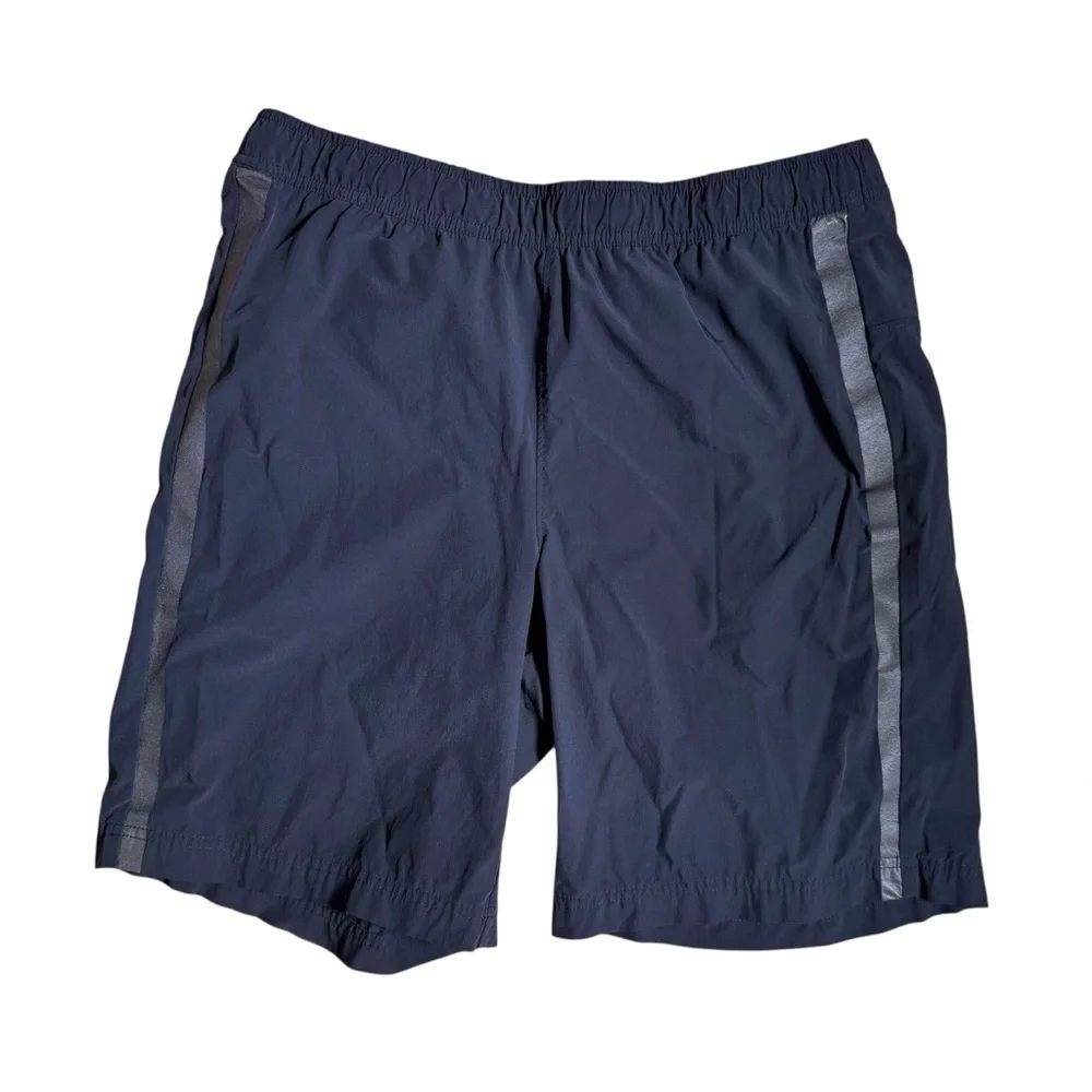 QOR Men's Black Nylon Stretch Lined Elastic Waist Activewear‎ Shorts Size Medium